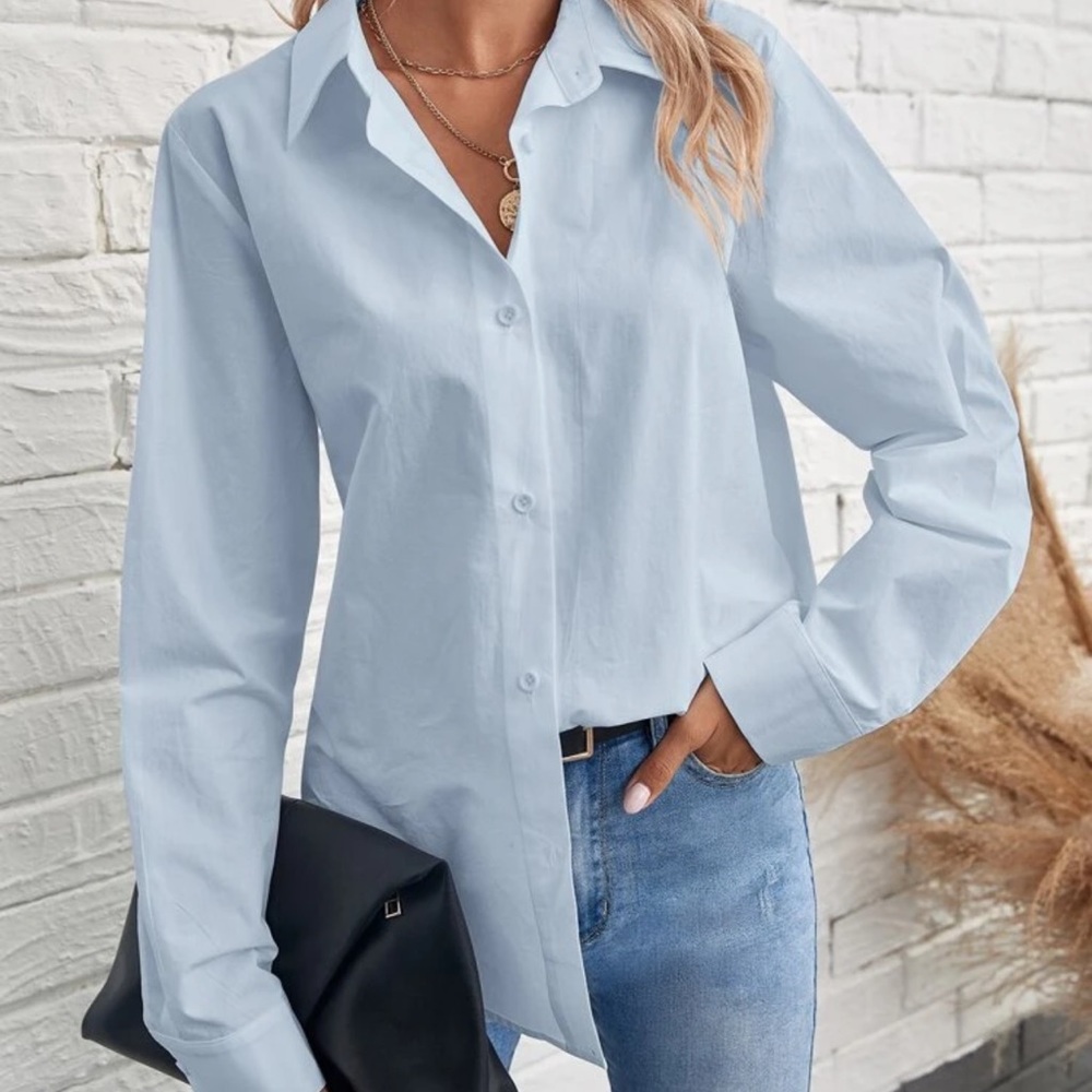 Oversized white buttonup shirt minimalist business - Picture 6 of 12